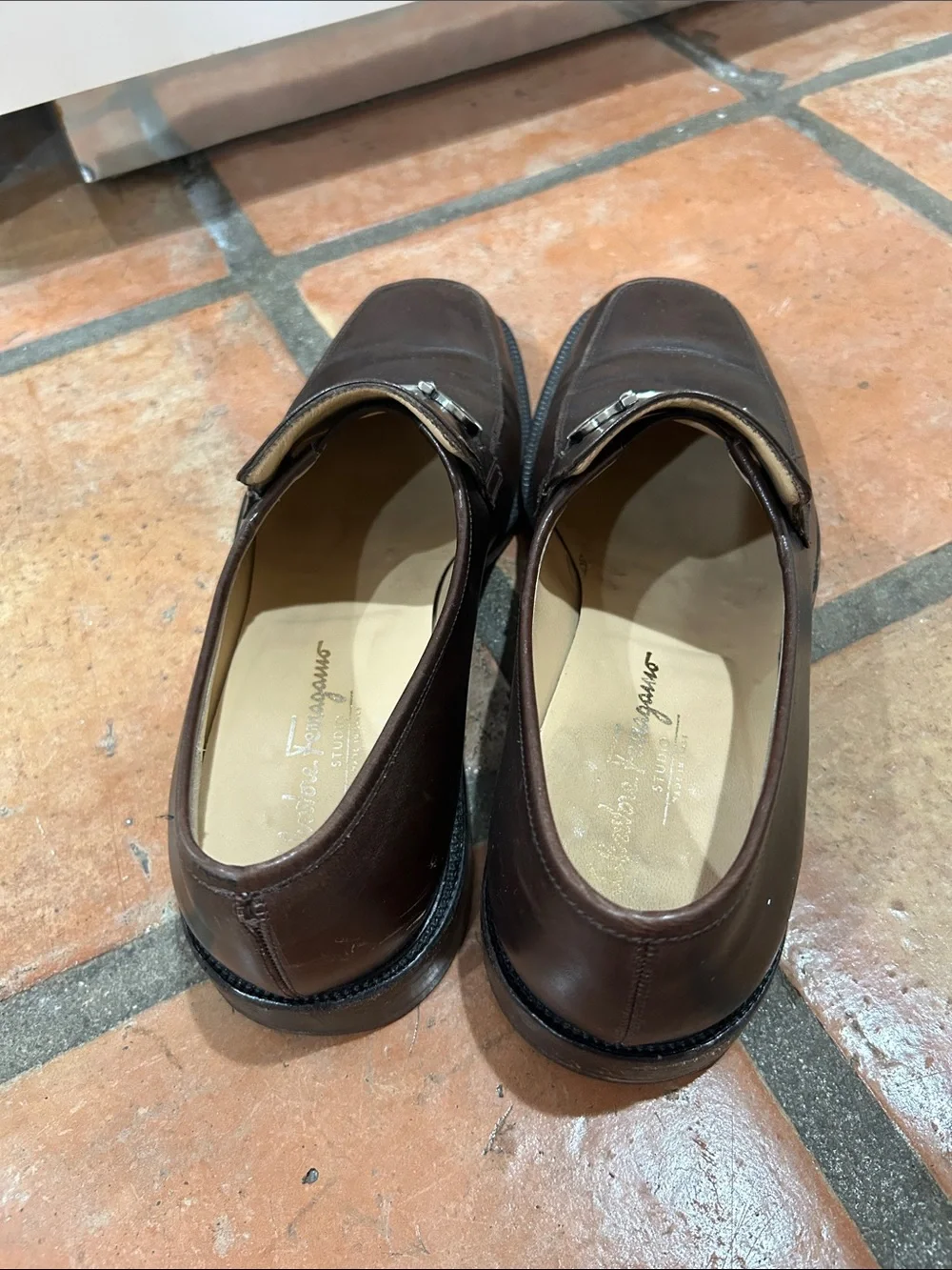 Salvatore Ferragamo Men's Brown Leather Bit Loafers